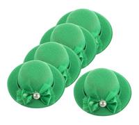 NUOBESTY 5pcs St Patrick's Day Wine Bottle Caps Set with Green Mini Bow Hats Decorative Bottle Covers for Party Bar Accessories