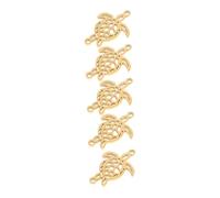 NUOBESTY 5pcs Stainless Steel Hollow Sea Turtle Pendant Charms for DIY Jewelry Making Stylish Cutout Necklace and Bracelet Accessories Resistant Animal Craft Decorations