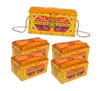 NUOBESTY 5pcs Thickened Chinese Paper Treasure Chest for Ancestor Worship Sacrificial Money Boxes with Heaven Bank Notes for Qingming Festival and Traditional Rituals