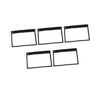 NUOBESTY 5pcs Transparent PVC Zipper Pencil Cases Compact Clear Storage Bags Portable Organizer Pouches for School Office Travel Multifunctional Carrying Bags