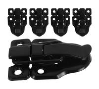 NUOBESTY 5pcs Vintage Black Iron Duckbill Toggle Latch for Wooden Box Closure Hardware, Small Box Lock Buckle Set Suitable for Jewelry, Trinket and Toolbox Use