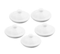 NUOBESTY 5pcs White Enamel Mug Lids Set, Round Tea Cup Covers Compatible with Small Coffee Tumblers, Leak-Resistant Drink Safety Caps for Kitchen and Travel Use