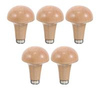 NUOBESTY 5Pcs Wooden File Handles Set Ergonomic Grip Replacement for Wood Engraving Multi-Function Woodworking Handle