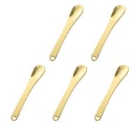 NUOBESTY 5PCS Zinc Alloy Eye Cream Scoops and Face Cream Pick Sticks, Mini Gold Makeup Dig Spoons for Precise Cosmetic Application and Ear Massage