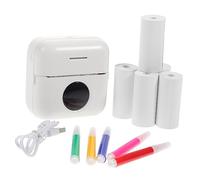 NUOBESTY 5rolls Compact Mini Printer Student Pocket Printer Mini Printing Machine Battery Life Usb Charging