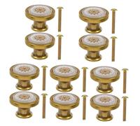 NUOBESTY 5sets Round Single Hole Cabinet Drawer Handles Small White Zinc Alloy Furniture Knobs for Wardrobe Kitchen Shoe Cabinet Easy Install Replacement Pulls with Fine Workmanship 2pcs*5