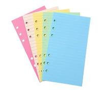 NUOBESTY 6 Holes Loose Leaf Papers Punch Lined Filler Papers Colorful A6 Binder Papers for Note Book Planner Inserts (50 Pages)