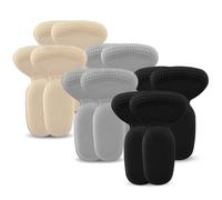 NUOBESTY 6 Pairs Height Shoe Inserts Adhesive Heel Cushion Pads for Women, Lightweight Foam and Silicone Material, Soft Foot Cushion for Protecting Feet, for High Heels and Preventing