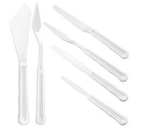 NUOBESTY 6 Pcs Plastic Spatula Palette Knives - Palette Knives Set, Paint Knives, Painting Knives, Paint Spatula Tools for Mixing, Spreading, Scratching, Layering Colors, Watercolor Painting