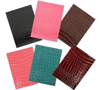 NUOBESTY 6 Pieces A5 Textured Stone Grain Synthetic Leather Sheets for Crafting, Colorful Leather Patches for DIY Jewelry, Earrings, Clothing Repairs in Arts and Sewing