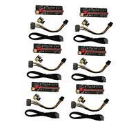 NUOBESTY 6 Sets Pci E Riser Adapter Card Pin GPU Extender USB for Mining Chipset LED Indicator Shielded Design for Stable Data Transmission