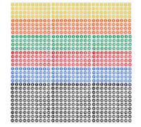 NUOBESTY 60 Sheets Numbered Labels 1-100, 10mm Round Self-Adhesive Paper Stickers, White Font, 60 Sheets, Colour Coding Labels for Notebooks, Inventory Tracking, Warehouse Sorting