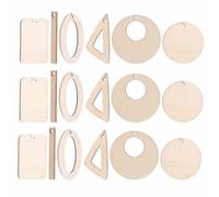 NUOBESTY 60pcs Earrings Ornament DIY Wood Charm, Wood Earring Base Pendant, Khaki, Drilled Small Hole, Can be Written, Can be Sculpted, DIY Jewelry Making Kit