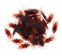 NUOBESTY 60pcs Fake Roach Simulation, Realistic Plastic Bugs for Prank Toys, Halloween Decorations, Brown, 1.77 Inch