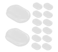NUOBESTY 60pcs Transparent Silicone Earring Cushions Oval Shape Non-slip Ear Pads Comfortable Clear Ear Clip Backs for Sports Parties Everyday Wear