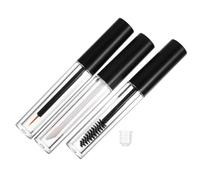 NUOBESTY 6Pcs 3Ml Frosted Black Cap Bottles Set with Mascara Wands and Eyeliner Brushes for Eyelash Cream, Refillable Cosmetic Tubes for Women’S Makeup and Travel