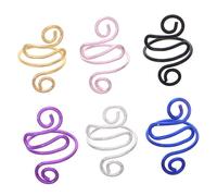 NUOBESTY 6pcs Adjustable Snake Twisted Finger Rings for Crochet Yarn Tension Control Unisex Knitting Loop Tool for Efficient Handmade Crafting Stable and Easy to Use