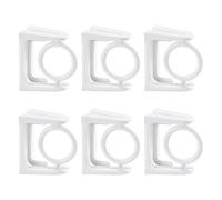 NUOBESTY 6pcs Bathroom Hanging Pole Curtain Rod No Nails Towel Rack Wall Mounted Towel Holder Rod Holder Wall Mount Round Corner Hanger Dual-use Rack White Abs