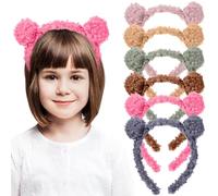 NUOBESTY 6pcs Bear Ears Headbands Makeup Headbands Costume Cute Fluffy Hair Hoops Hair Accessories Party Favor Headwear for Cosplay Supplies