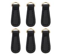 NUOBESTY 6pcs Black Zip Pulls Leather Zipper Sliders for DIY Bags Suitcase Accessories