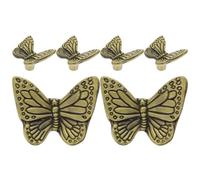 NUOBESTY 6pcs Butterfly Drawer Knobs Vintage Zinc Alloy Single Hole Cabinet Pulls with Easy Installation and Wear-Resistant Features for Dresser and Wardrobe Revamps