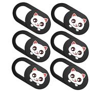 NUOBESTY 6pcs Cartoon Kitten Privacy Webcam Cover Slider for Laptop Tablet Easy Open Close Peeping Privacy Lens Cover Cute Cat Design Protects Your Digital Life