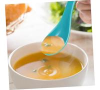 NUOBESTY 6Pcs Ceramic Soup Spoons in Sky Blue Ergonomic Handle Multipurpose Kitchen Utensils for Soup Dessert Rice Stylish Porcelain Tableware for Everyday Use and Giving