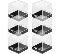 NUOBESTY 6Pcs Clear Specimen Display Boxes Transparent Mineral Sample Storage Cases Lightweight Gemstone Collection Organizers for Home Office Use