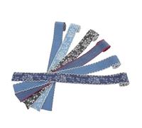 NUOBESTY 6pcs Denim Ribbon Trim with White Lace Gimp Braid Vintage Blue Fabric Tape for Sewing DIY Hair Accessories Bridal Bouquets Shoe Tops Wash-Resistant Color Easy to Cut and Sew