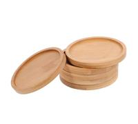 NUOBESTY 6pcs DIY Mosaic Craft Coasters Bamboo round Non-slip Drink Mats Unique Rustic Charm Easy Mosaic Sticking for Kindergarten Craft