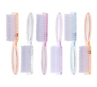 NUOBESTY 6pcs Long Handle Nail Brushes for Fingernail and Toenail Cleaning Ergonomic Grip Nail Scrubbers with Stiff Bristles Portable Manicure Pedicure Tools for Daily Use Random Colors