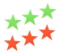 NUOBESTY 6Pcs Non-Slip Carpet Floor Markers Bright Star-Shaped Spot Pads for Sports Training and Home Organization Wear-Resistant Rug Dots in Fluorescent Green Red