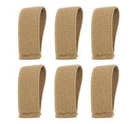 NUOBESTY 6pcs Nylon Belt Keepers Wide Elastic Webbing Loops | Khaki, Portable Light Weight Design, Simple Stylish Finish, Support Repeated Use