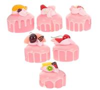 NUOBESTY 6pcs Realistic Artificial Cupcake Magnets Set, Simulation Birthday Cake and Dessert Model for Bakery Display, Food Display Props and Home Decoration