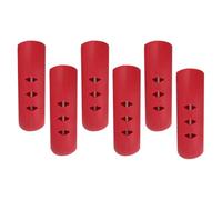 NUOBESTY 6pcs Red Heat-Resistant Silicone Pot Handle Holders, Non-Slip Insulated Protective Sleeves for Kitchen Cookware, Pot Side Handle Covers Set