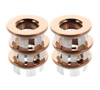NUOBESTY 6Pcs Rose Gold Sink Overflow Drain Cover Caps for Bathroom Washbasin 23-25Mm Hole Decorative Basin Overflow Plug Replacement Tub Drain Stopper