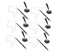 NUOBESTY 6pcs Secure Sign Pens with Chain and Adhesive Base Rotating Desk Pen Holders for Reception Counters Offices Banks Hotels Schools Retail Stores and Home Use