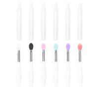 NUOBESTY 6pcs Silicone Lip Makeup Pen Lid, Multi-purpose Lipstick Brush Applicator Made of Silicone and Abs, Easy to Carry Lip Mask Brush that Can be Put in Purse or Pocket for Those Who