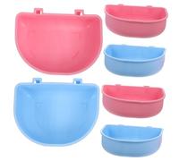 NUOBESTY 6Pcs Small Hamster Water Bowls and Feeding Bowls for Rats Rabbits Squirrels Compact Hanging Environmental Friendly for Daily Use