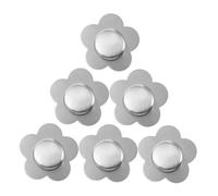 NUOBESTY 6pcs Stainless Steel Flower-shaped Tablecloth Weights Windproof Fixing Clips Magnetic Table Cover Holders for Outdoor Indoor Use