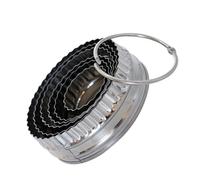 NUOBESTY 6pcs Stainless Steel Fluted Round Cookie Cutter Set with Smooth and Wavy Edges, Circle Biscuit Cutters for Baking and Scone Preparation at Home