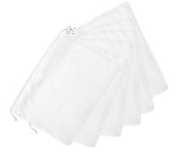 NUOBESTY 6pcs White Silk Fabric Drawstring Pouches for Organizing Socks with Wear Resistance, Chic Storage Bags Suitable for Home and Spa Use