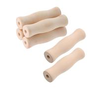 NUOBESTY 6pcs Wooden Kitchen Handle Replacement Ergonomic Detachable Pot Grip for Wok Frying Pan and Flat Kebab Sticks Durable Cooking and BBQ Accessories for Outdoor Grill and Camping