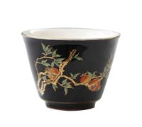 NUOBESTY 70ml Black Ceramic Tea Cup Small Porcelain Water Cup Afternoon Tea Mug for Home Restaurant Hotel Use