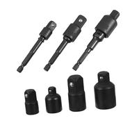 NUOBESTY 7pcs Drill Socket Adapter and Reducer Set with Extension Bars Impact Grade Conversion Adapters for Power Drivers and Wrenches Secure Detent Ball Locking for Sturdy Torque Transfer