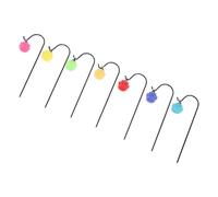 NUOBESTY 7Pcs Glow in the Dark Mini Flower Picks with Iron Hooks, Fairy Garden Micro Landscape Ornament Set for Dollhouse and Outdoor Patio Decoration