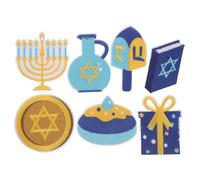 NUOBESTY 7pcs Hanukkah Embroidered Iron-on Patches Star of David DIY Holiday Appliques for Jeans, Backpacks, Hats, Jewish Chanukah Decoration Craft