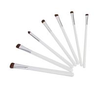 NUOBESTY 7pcs Makeup Eye Brushes Set for Beginners and Professionals, White Wood and Aluminum Handle with Soft Horsehair, Easy to Carry Eye Shadow Blending Brushes for Precise Cosmetic