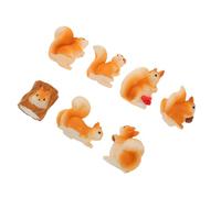 NUOBESTY 7pcs Mini Squirrel Figurines Forest Resin Figures DIY Moss Landscape Decorations Birthday Craft Ornaments for Garden and Fairy Terrarium Decor
