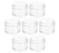 NUOBESTY 7pcs Stackable Round Mini Medicine Storage Cases Portable Pill Organiser with PC Material for Small Accessories and Rings, for Festivals and Tabletop Decoration